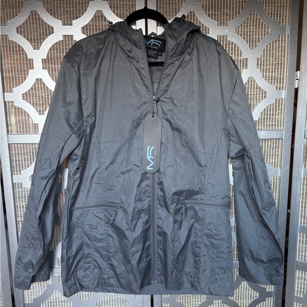 NWT Mack Russo Men's Gray Raincoat with Hood